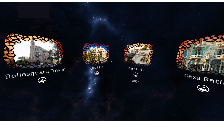 Main menu in the app