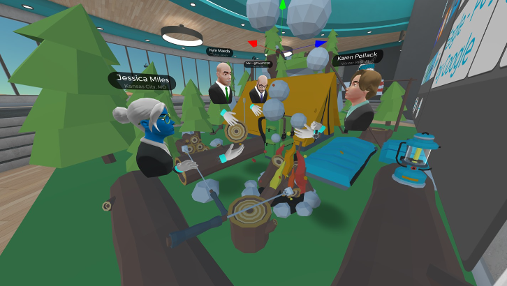People interacting with each other in VR